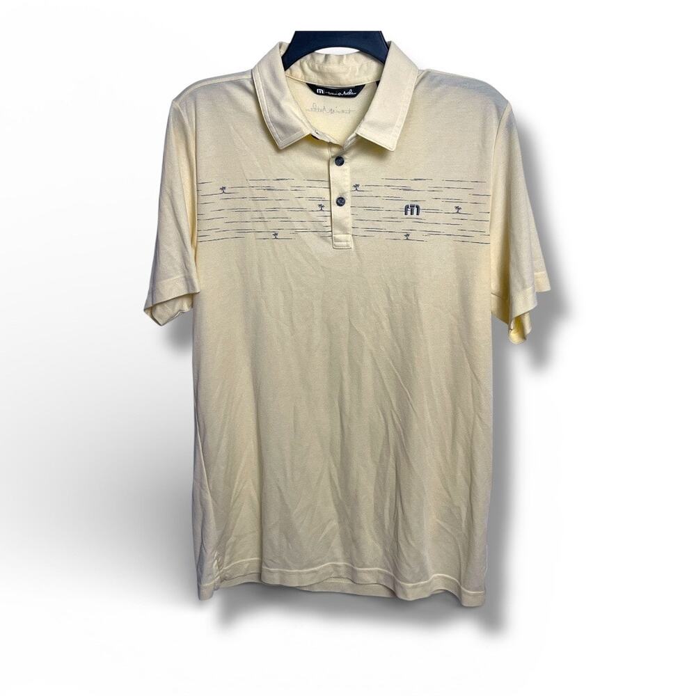 Travis Mathew Men’s Pima Cotton Blend Polo Shirt Pale Yellow – Size Medium